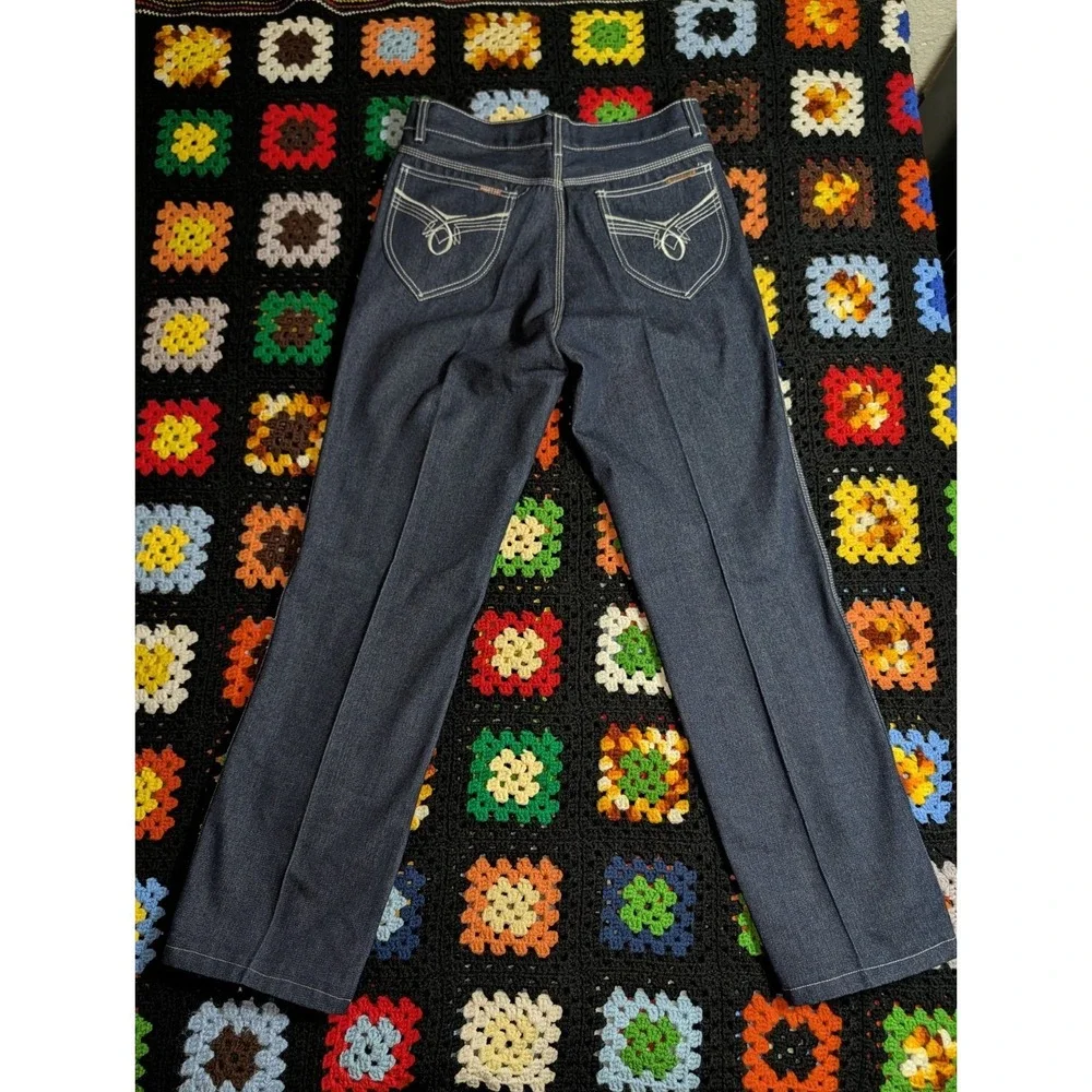 Vintage Martini Jeans Size 33x30 Embroidered Pockets 1970s‎ Dark Wash NWOT